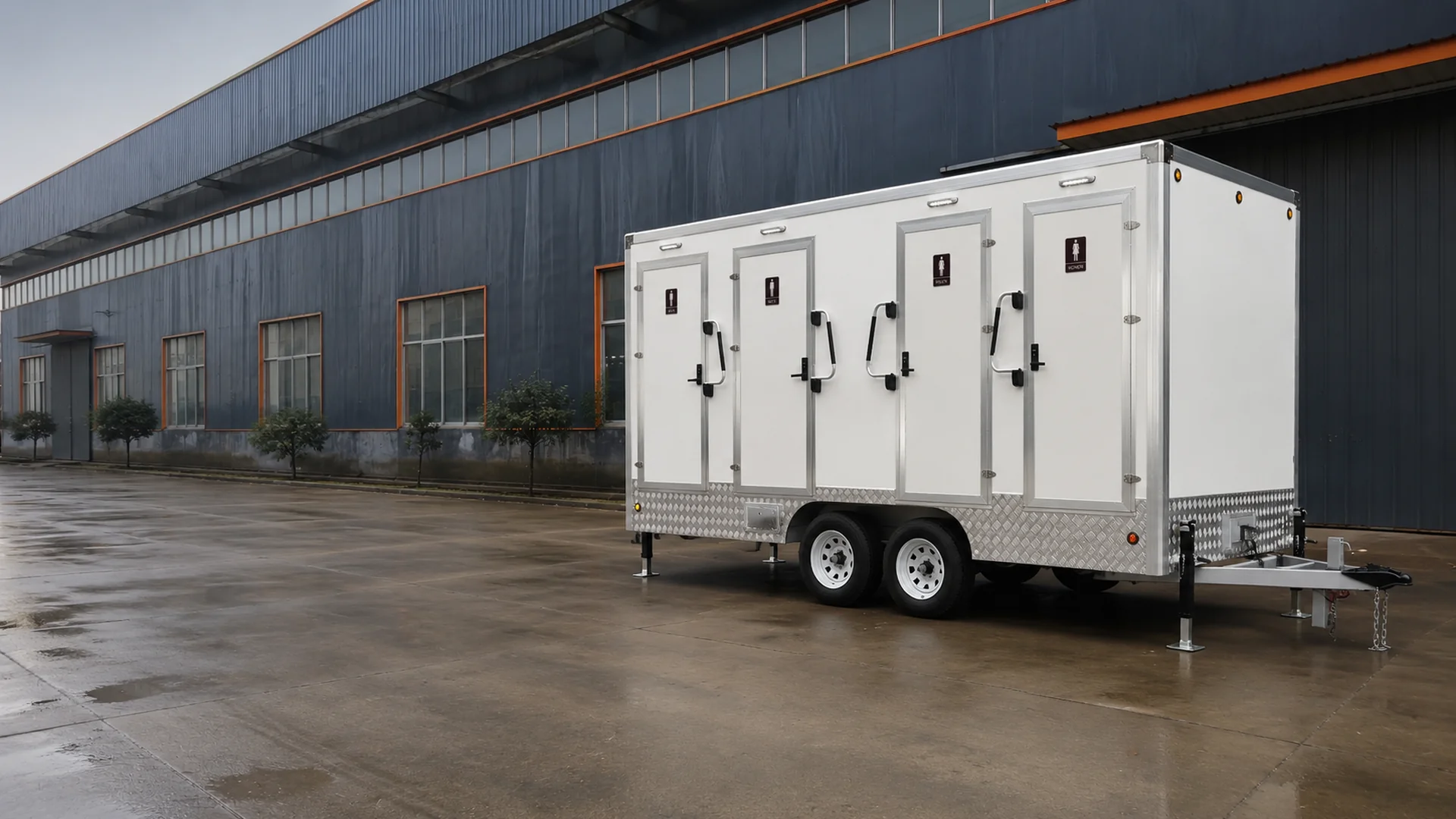 4 Stall Restroom Trailer Exterior