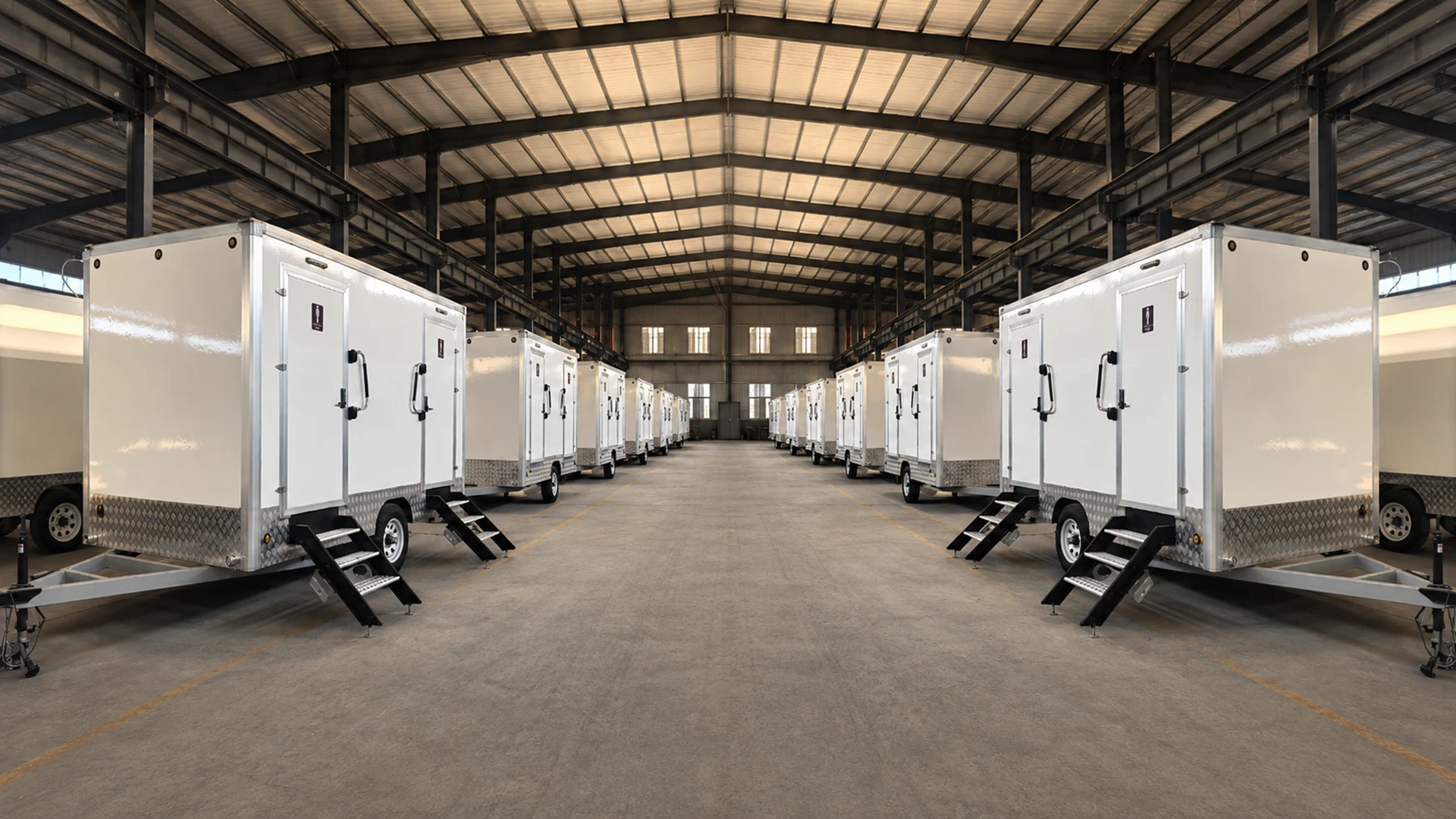 Large Restroom Trailer Manufacturing Facility