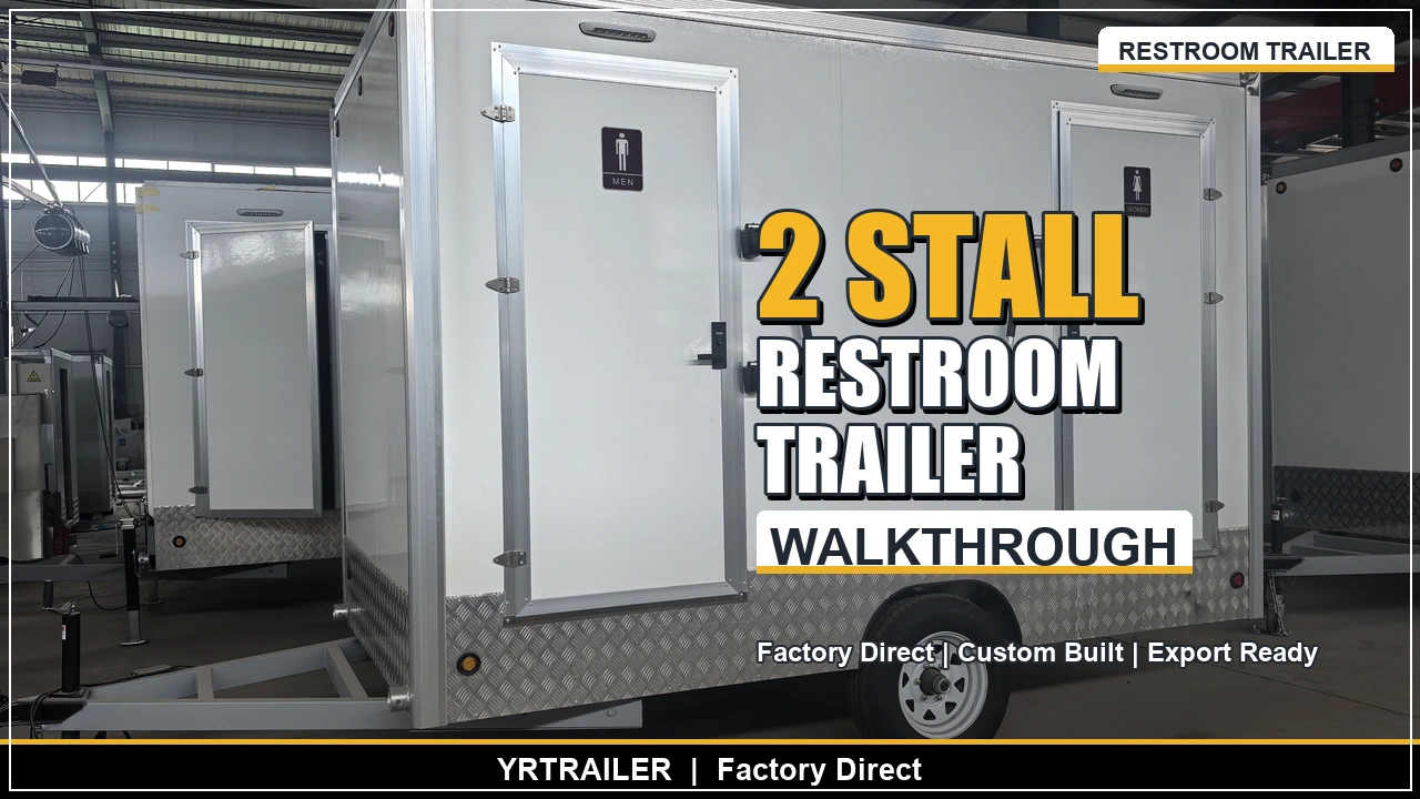 10FT 2 stall restroom trailer walkthrough