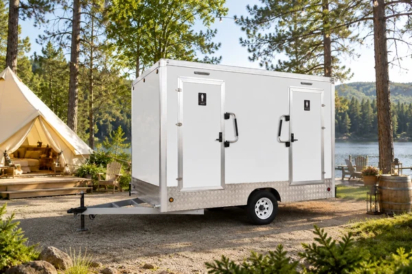 Restroom trailer fleet for rental business operations