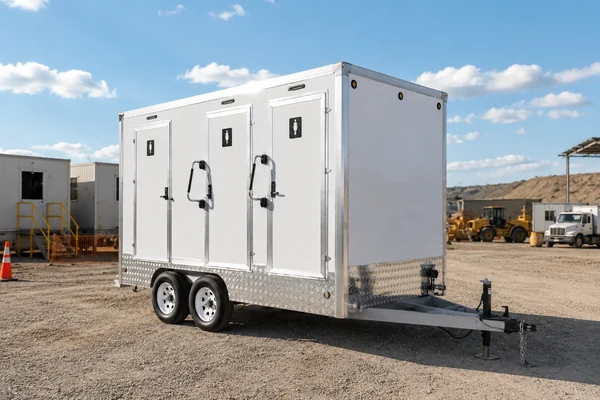 Restroom and shower trailer for construction-site workforce