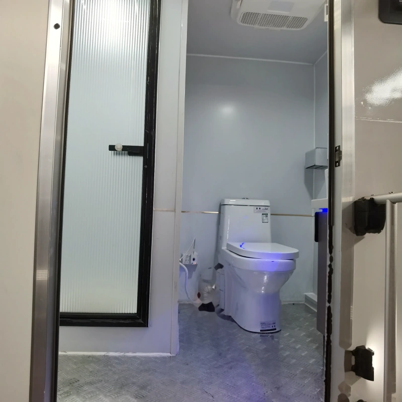 Shower, toilet and basin