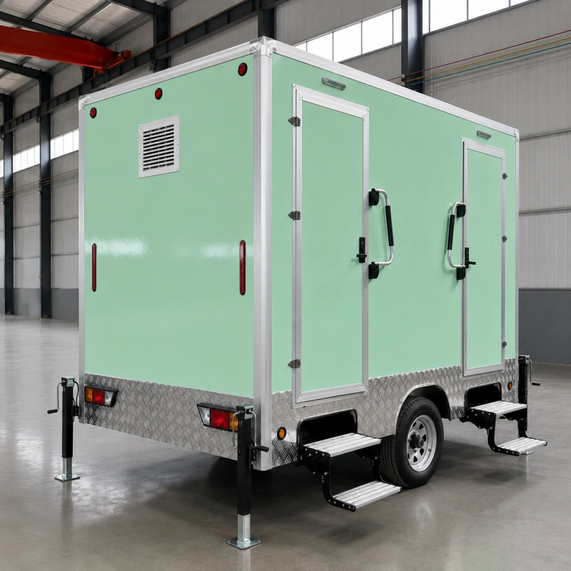 custom color restroom trailer exterior