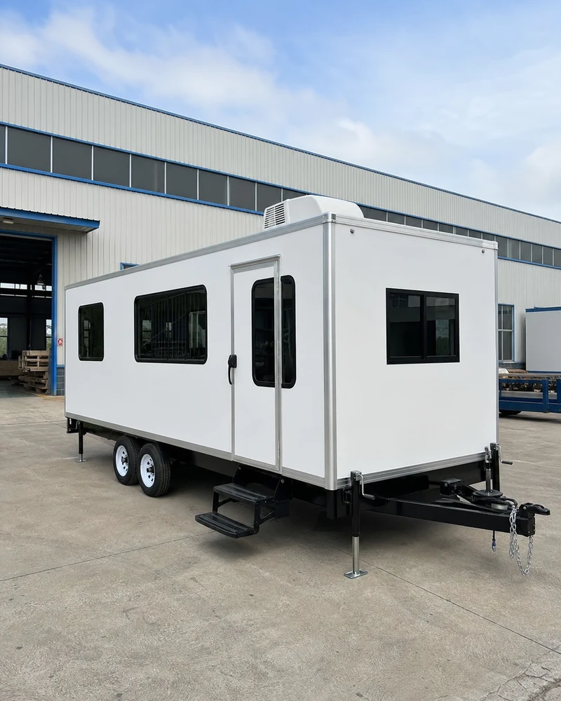 Reference exterior configuration for a factory-built mobile office trailer