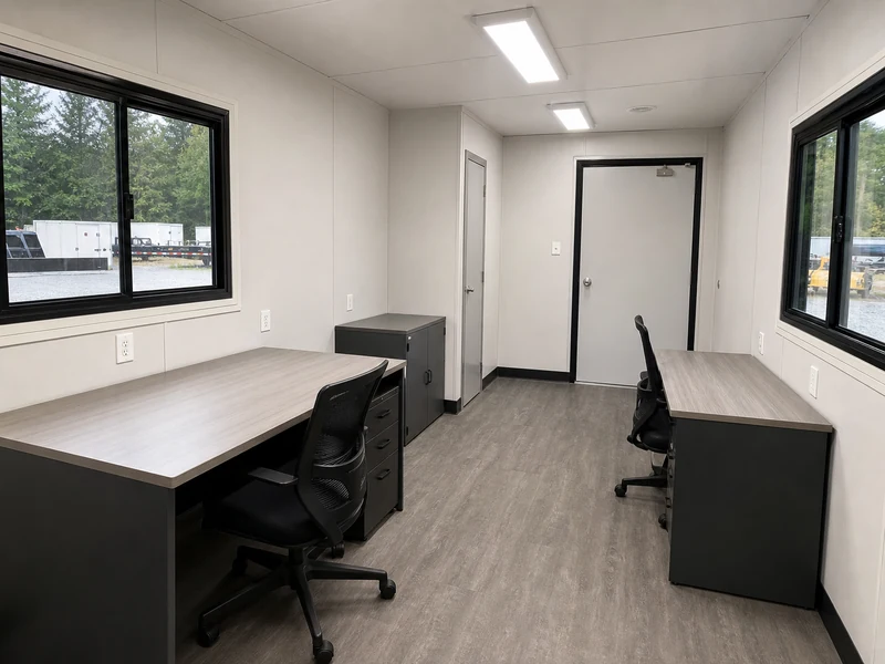 Reference interior layout for a custom mobile office trailer