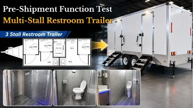 16FT Multi 4-Stall Restroom Trailer Layout